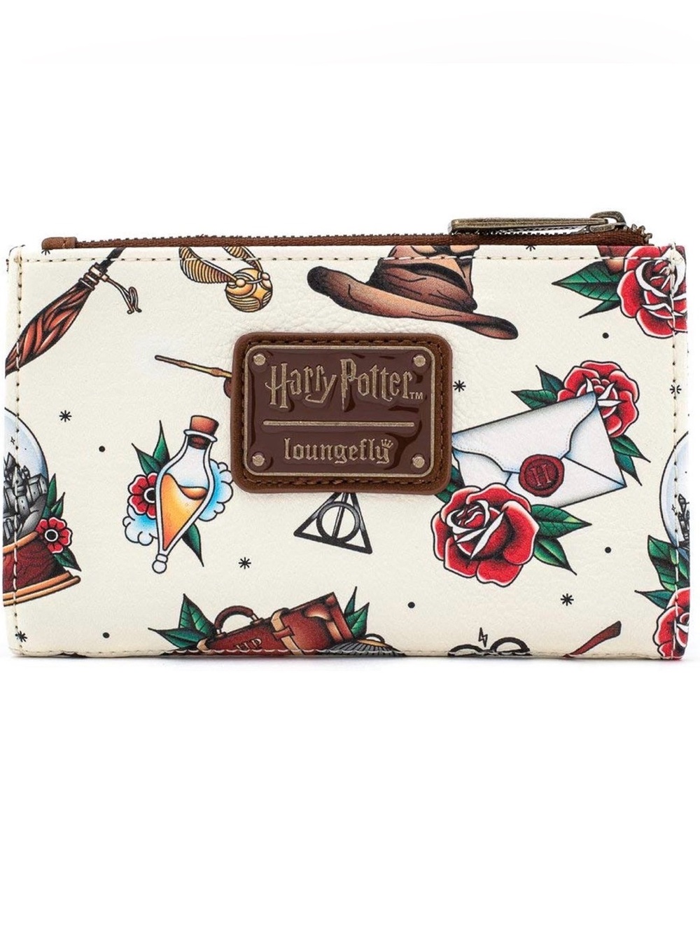 Loungefly Harry Potter Tattoo Print Faux Leather Flap Wallet